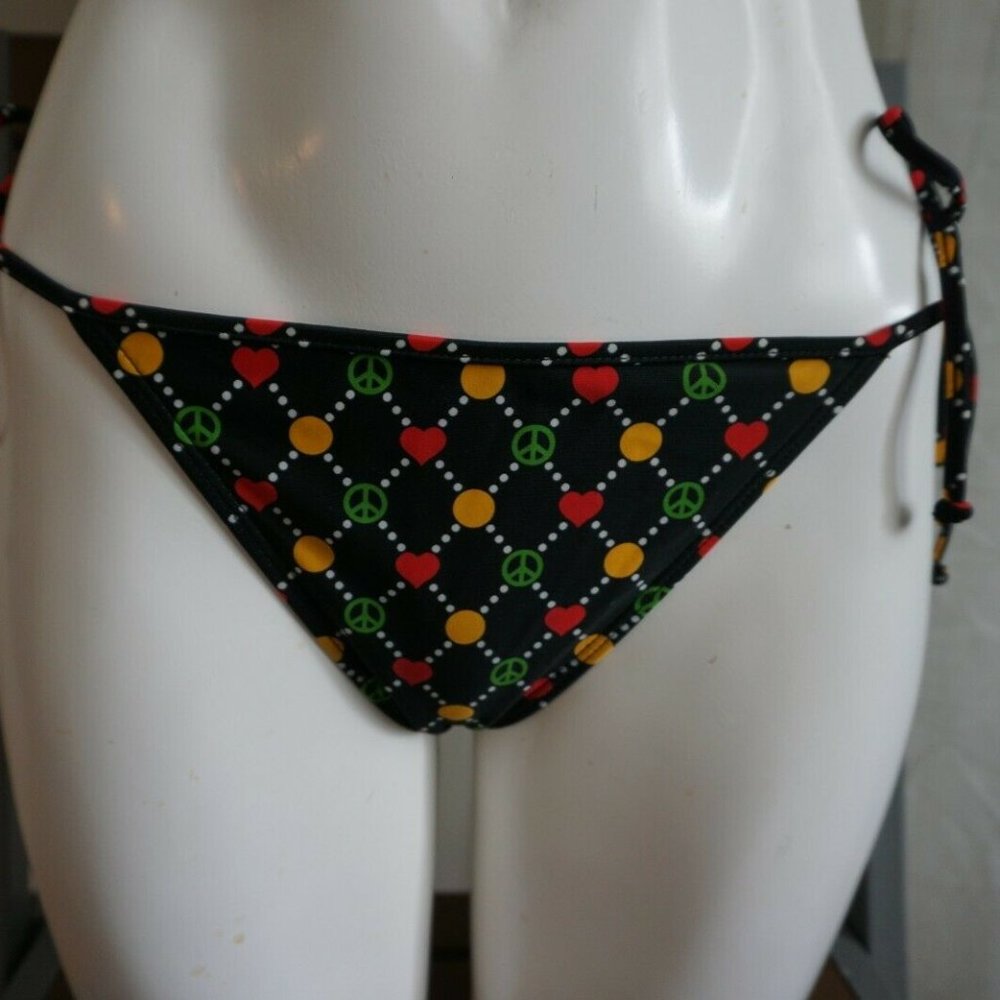 New Cover Style by Luli Fama Rasta Peace Sign Tie Side Bikini Pant size Large